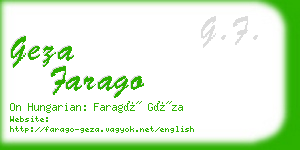 geza farago business card